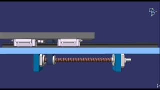 CATIA DMUKinematics  SpindelachseKugelumlaufspindel Simulation [upl. by Ahcatan]