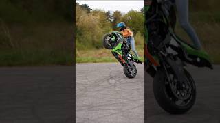 Kawasiki Ninja bike super wheelie zx10r zx10r ninja stendoff shorts video wheelie motivation [upl. by Valer779]