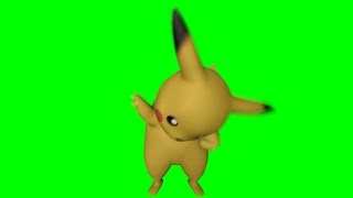 ⟬ChromaKey⟭ PIKACHU DAB DANCE  Green Screen [upl. by Ahsemrac]