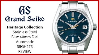 ▶ Grand Seiko Heritage Collection Stainless Steel Blue 40mm Dial Bracelet SBGH273  REVIEW [upl. by Lyndon21]