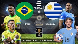 eFootball Brazil vs Uruguay  CONCACAF FIFA World Cup 2026 Qualifiers [upl. by Stanhope]