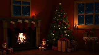 Christmas Retreat  Gentle Fireplace amp Blizzard Ambience for Relaxation [upl. by Anastassia962]