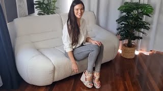 Amanda Unboxes Some Floral High Heel Espadrille Wedges With Strappy Upper And Freddy Jeans [upl. by Aiyot]