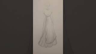 sketch of 2 layer dress art sketch short [upl. by Pendergast]