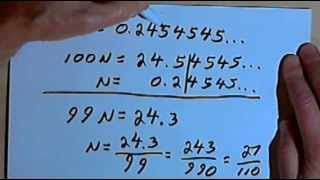 Converting Repeating Decimals to Fractions 127415 [upl. by Adur]