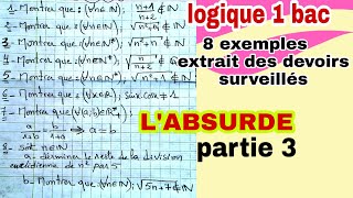 exercice très intéressant notions de logique 1 bac raisonnement par labt [upl. by Alyose]