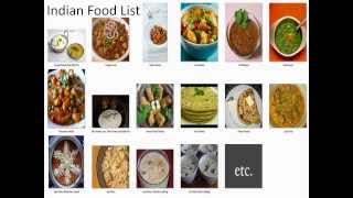 Indian Food ListList of Indian snack foodsList of Indian dishes [upl. by Ardaid]