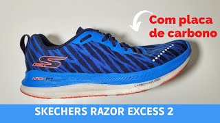 Skechers Razor Excess 2 Review  com placa de carbono [upl. by Winters]