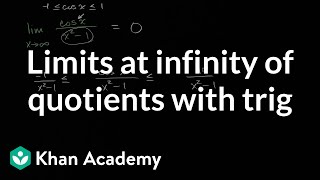 Limits at infinity of quotients with trig  Limits and continuity  AP Calculus AB  Khan Academy [upl. by Bevvy354]