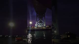 Passing under the ambassadorbridge at night while riding the WindsorPremierCruise [upl. by Sass]