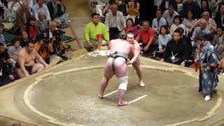 Sekiwake Tochinoshin 120  Yokozuna Hakuho 102  Sumo  Natsubasho 18 [upl. by Jerold]