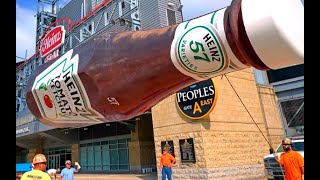 Giant ketchup bottles are controversy to Cope [upl. by Balkin838]