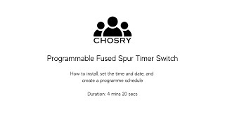 CHOSRY Programmable Fused Spur Timer Switch updated Sept 2024 [upl. by Lunetta]