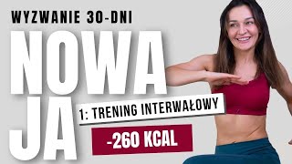 1 ODCHUDZAJĄCY trening interwałowy dla początkujących  30dniowe wyzwanie NOWAJA [upl. by Trager]