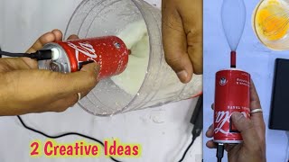 2 Creative Ideas  Hand Mixer and YouTube Play Button  How To make a USB hand mixer from Coca Cola [upl. by Ellecram]