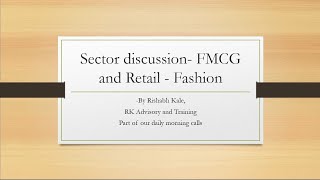 Discussion about FMCG amp Retail Fashion [upl. by Lirret]