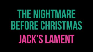 The Nightmare Before Christmas Danny Elfman  Jacks Lament Karaoke [upl. by Ramej682]