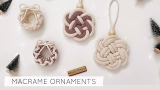 DIY MACRAME ORNAMENTS  EASY MACRAME CHRISTMAS ORNAMENTS [upl. by Tennaj671]