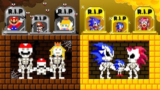 RIP Mario and Sonic Family in Rich vs Poor Challenge  Game Animation [upl. by Anaugahs]