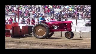 Massey Harris tractor pulling at Dodge County WI Fair 82215 [upl. by Elleynad805]