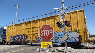 UP 1483 LRS51 Local  Brennen Rd Railroad Crossing Escalon CA [upl. by Lipson385]