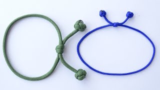 Make a Simple Single Strand Scaffold Knot Sliding Knot Friendship Bracelet  Diamond Knot Version [upl. by Ymled748]