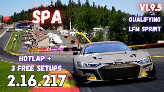 AUDI R8 LMS GT3 EVO II  SPA 2162  HOTLAP  FREE SETUP  ACC v19 [upl. by Di]