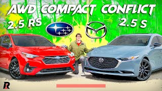 2024 Mazda3 AWD vs Subaru Impreza  Muddy Waters [upl. by Loralee]