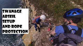 Setting up Sea cliff abseil at Swanage Quality street area [upl. by Anyek]