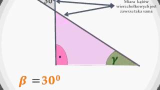 Obliczanie miar kątów w trójkacie prostokątnym znając miarę kąta wierzchołkowego [upl. by Ylurt]