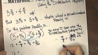 Multiplying Mixed Numbers Using the Distributive Property and Music [upl. by Akem]