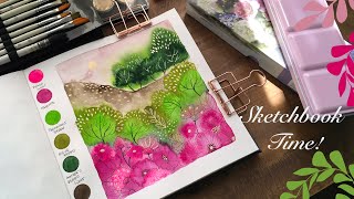 Color Play With new Paul Rubens floral watercolor set  ink amp Gold [upl. by Nunci]