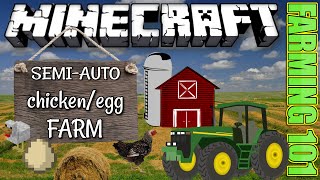 Minecraft Bedrock  CHICKEN FARM 🐔 SEMI Automatic 🥚 Tutorial  PS4  MCPE  Xbox Windows amp Switch [upl. by Alinna]