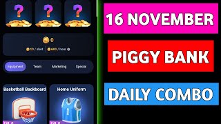 🐖 Piggy Bank Daily Combo Card Today  Piggy Bank Airdrop Listing Date 📅 16 November Daily Combo [upl. by Trutko]