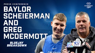 Creightons Baylor Scheierman and Coach McDermott Preview Providence  Press Conference [upl. by Goss]