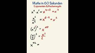 Exponentiell besser in Mathe Die 5 wichtigsten Rechenregeln die du kennen musst 🧮🫶🏻 [upl. by Egoreg]