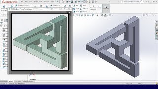 The Penrose Triangle  Impossible Triangle  Part Modeling Tutorial  SolidWorks 2016 [upl. by Onivla]