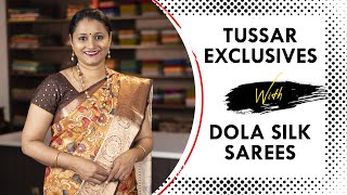 Tussar Exclusives Dola Silk Sarees Top amp Bottom Suit Sets Jaipur Beaded Necklace [upl. by Armanda720]