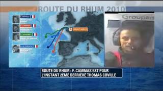 Route du Rhum  Cammas en duplex de Groupama 3 [upl. by Prior]