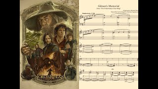 The Fellowship of the Rings  Gilraens Memorial ♪Piano Sheet Music♪ [upl. by Hellman]