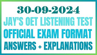 OET LISTENING TEST 30092024 oet oetexam oetnursing oetlisteningtest [upl. by Anirbes]