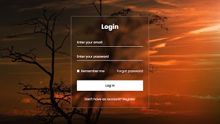 Create a Login Form in HTML and CSS  Glassmorphism Login Form in HTML  CSS [upl. by Undis]