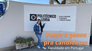 COMO CANDIDATAR NO POLITÉCNICO DE LEIRIA PASSO A PASSO [upl. by Elison507]