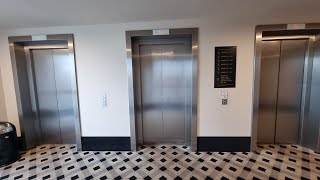 3 NICE Schindler 5500 elevators  Meininger Hotel Porte de Vincennes Paris France 🇫🇷 [upl. by Aicirtan]