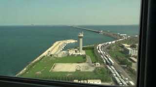 Bahrain Saudi Arabia Border King Fahd Causeway Bridge Tower View [upl. by Llenahs]