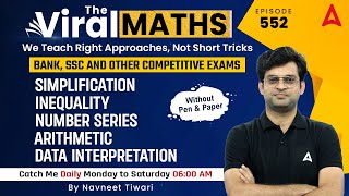 Bank Exams  Simplification  Number Series  Inequality  Arithmetic amp DI By Navneet Tiwari [upl. by Akiam]