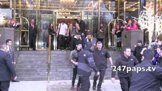 One Direction checking out from the Trump Hotel in NYC [upl. by Artinek]