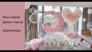 How to make a moon shaped balloon backdrop  Tutorial [upl. by Nadler]