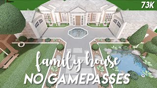 No gamepasses family house  Bloxburg speedbuild [upl. by Yelrebmik]