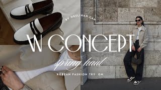 SPRING TRYON HAUL AND STYLING ft W Concept  discovering new Korean fashion brands [upl. by Kaczer202]